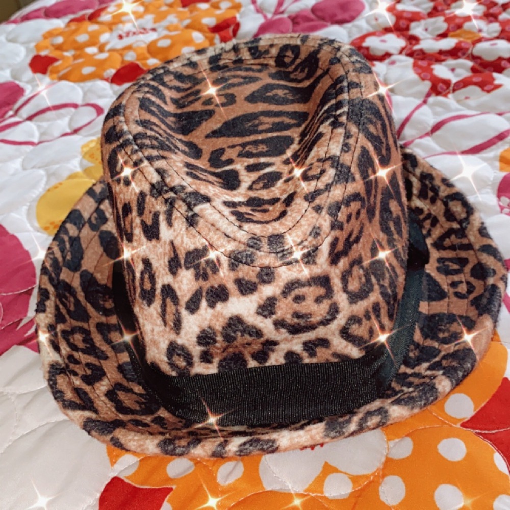 Leopard Print Kids Fedora Hat